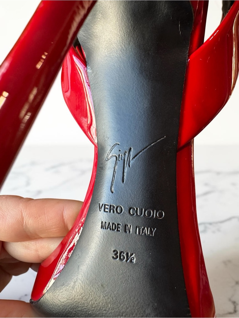 LIMITED EDITION Giuseppe Zanotti Red Patent Leather High Heel Sandals - Picture 2 of 6